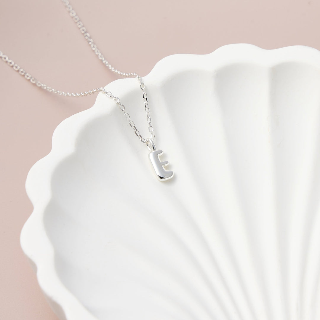 Kid's Sterling Silver Letter E Initial Necklace - Philip Jones Jewellery