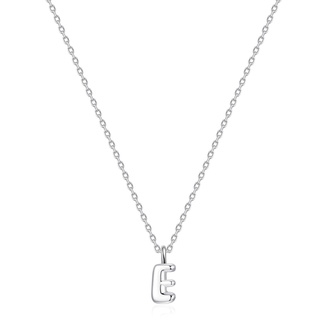 Kid's Sterling Silver Letter E Initial Necklace - Philip Jones Jewellery