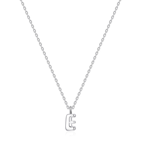 Kid's Sterling Silver Letter E Initial Necklace - Philip Jones Jewellery