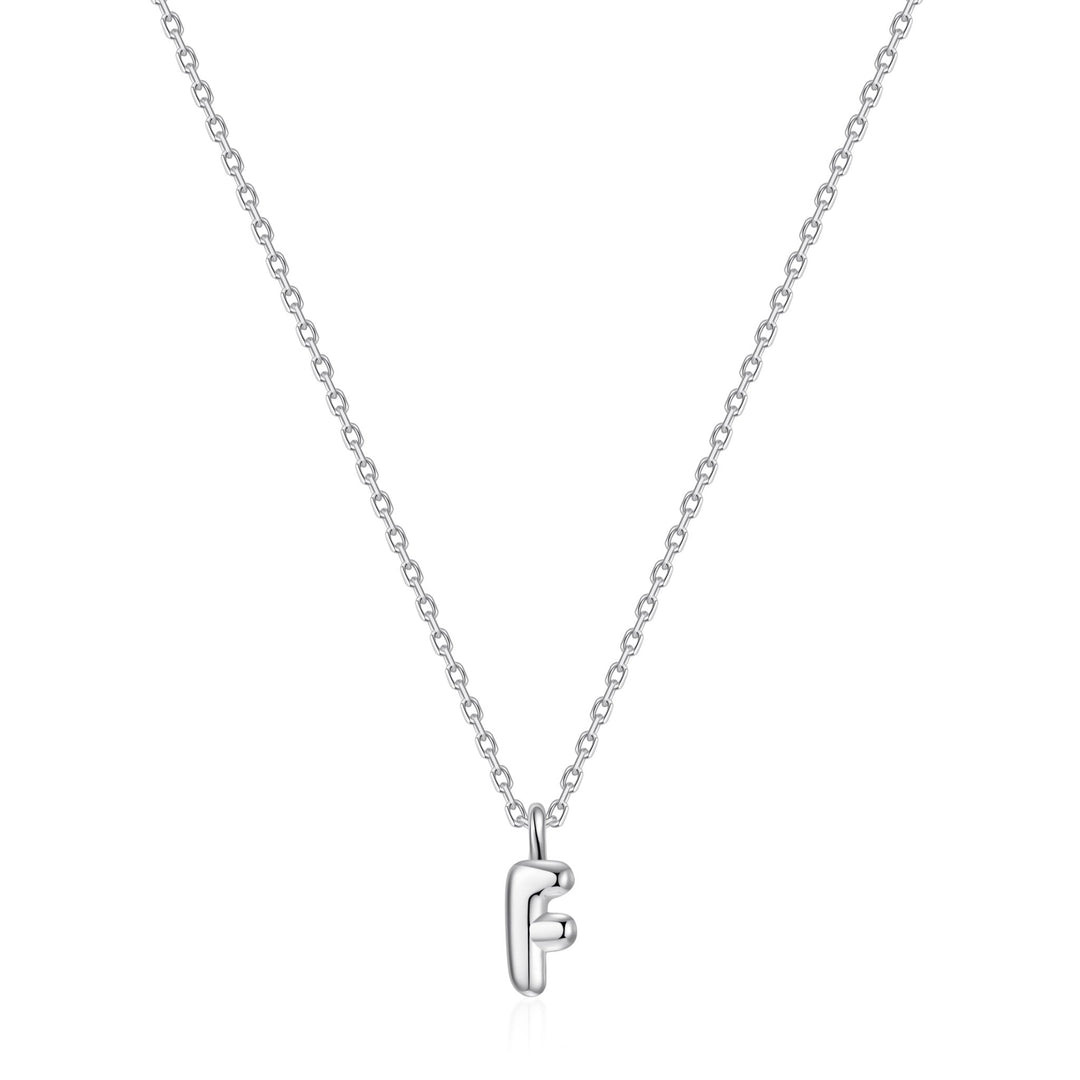 Kid's Sterling Silver Letter F Initial Necklace - Philip Jones Jewellery
