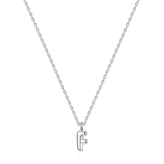 Kid's Sterling Silver Letter F Initial Necklace - Philip Jones Jewellery