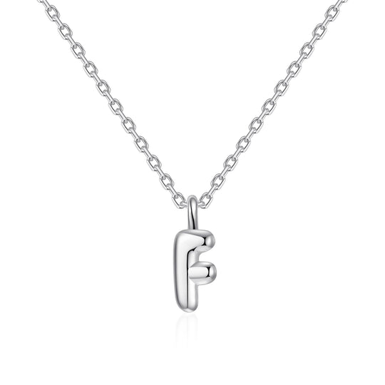 Kid's Sterling Silver Letter F Initial Necklace - Philip Jones Jewellery
