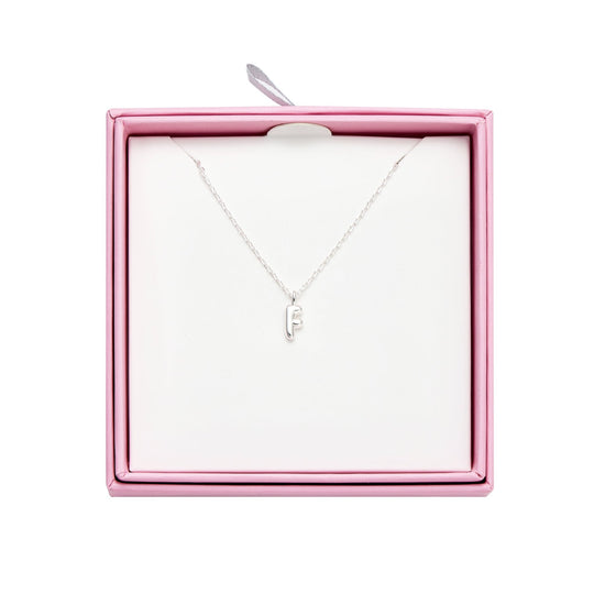 Kid's Sterling Silver Letter F Initial Necklace - Philip Jones Jewellery