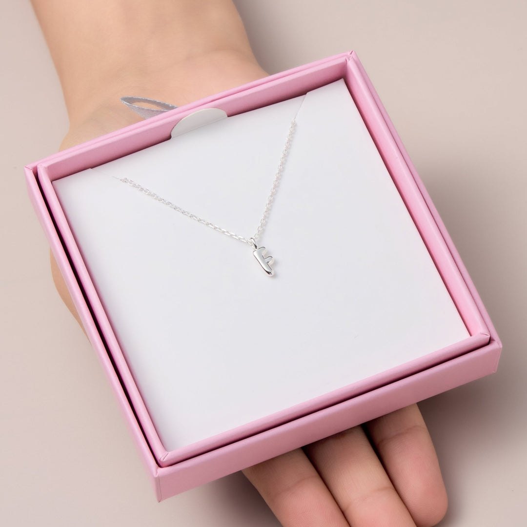 Kid's Sterling Silver Letter F Initial Necklace - Philip Jones Jewellery