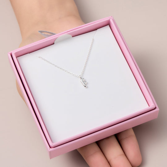 Kid's Sterling Silver Letter F Initial Necklace - Philip Jones Jewellery