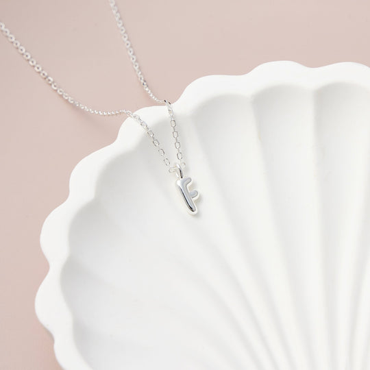 Kid's Sterling Silver Letter F Initial Necklace - Philip Jones Jewellery
