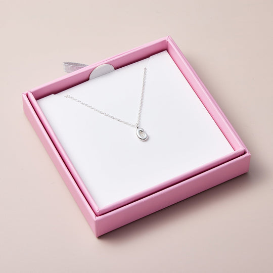 Kid's Sterling Silver Letter G Initial Necklace - Philip Jones Jewellery