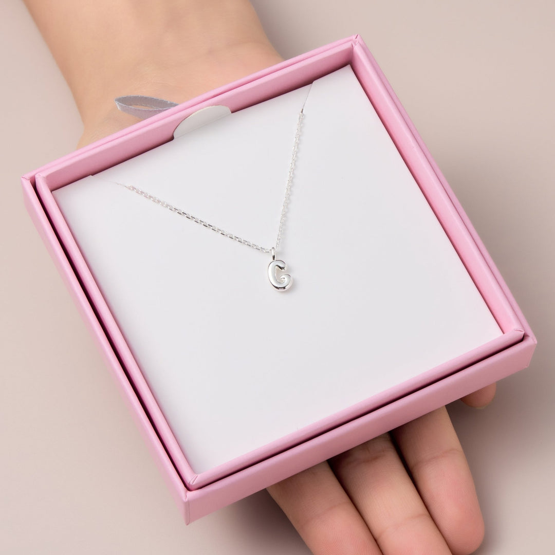 Kid's Sterling Silver Letter G Initial Necklace - Philip Jones Jewellery
