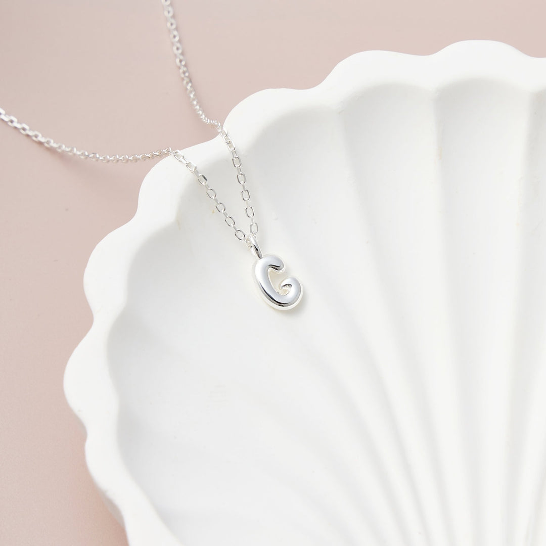 Kid's Sterling Silver Letter G Initial Necklace - Philip Jones Jewellery