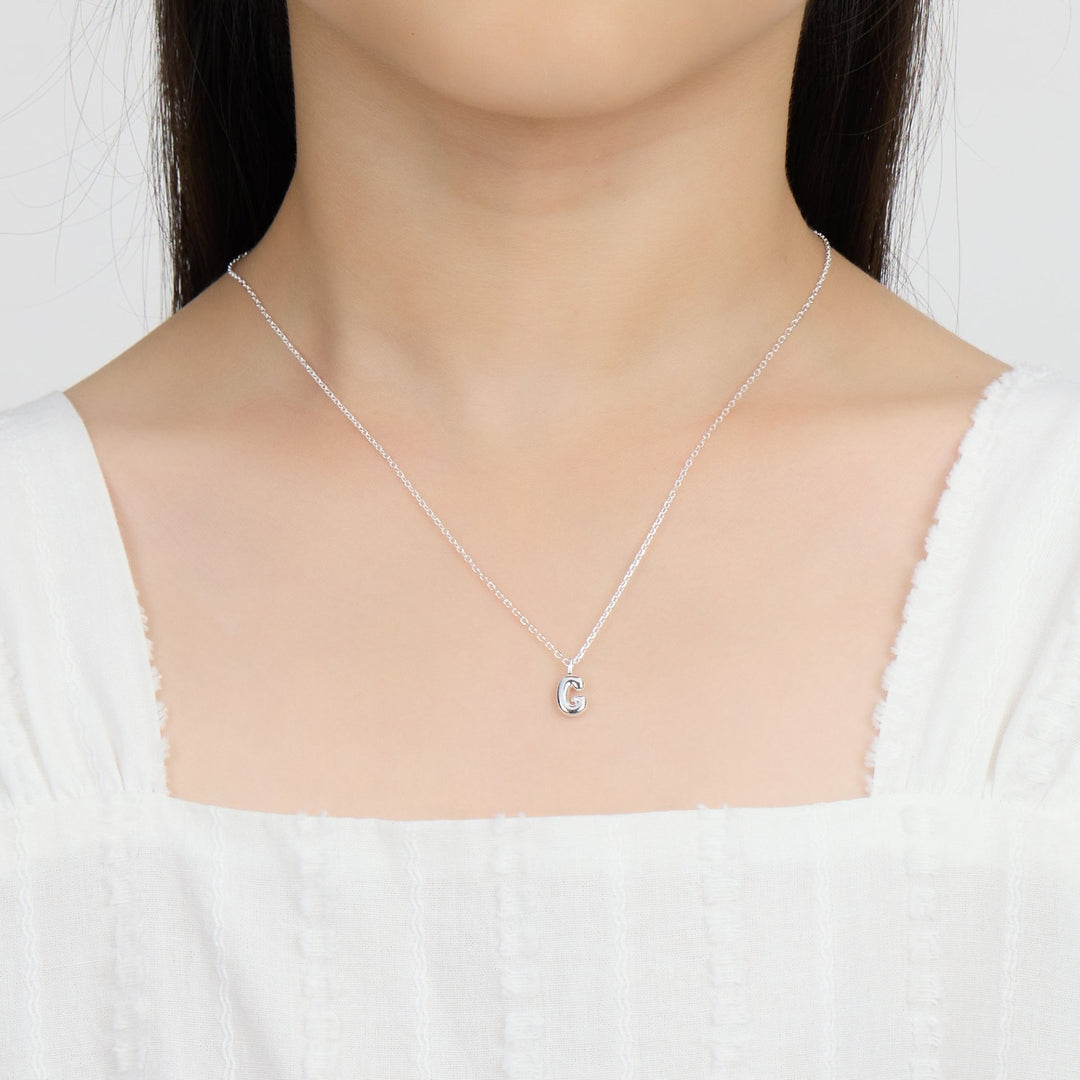 Kid's Sterling Silver Letter G Initial Necklace - Philip Jones Jewellery