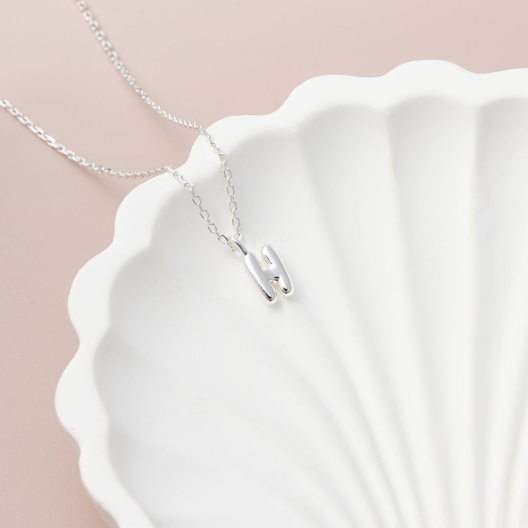 Kid's Sterling Silver Letter H Initial Necklace - Philip Jones Jewellery