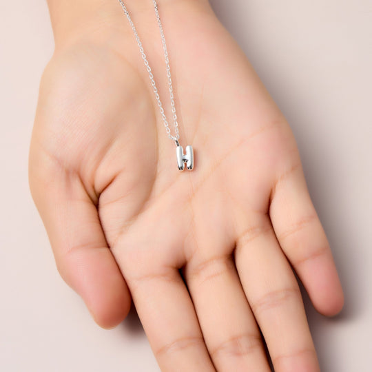 Kid's Sterling Silver Letter H Initial Necklace - Philip Jones Jewellery