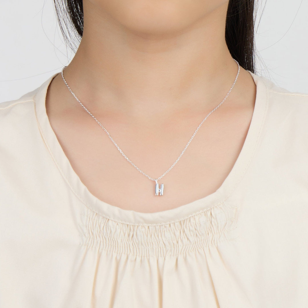 Kid's Sterling Silver Letter H Initial Necklace - Philip Jones Jewellery