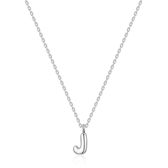 Kid's Sterling Silver Letter J Initial Necklace - Philip Jones Jewellery