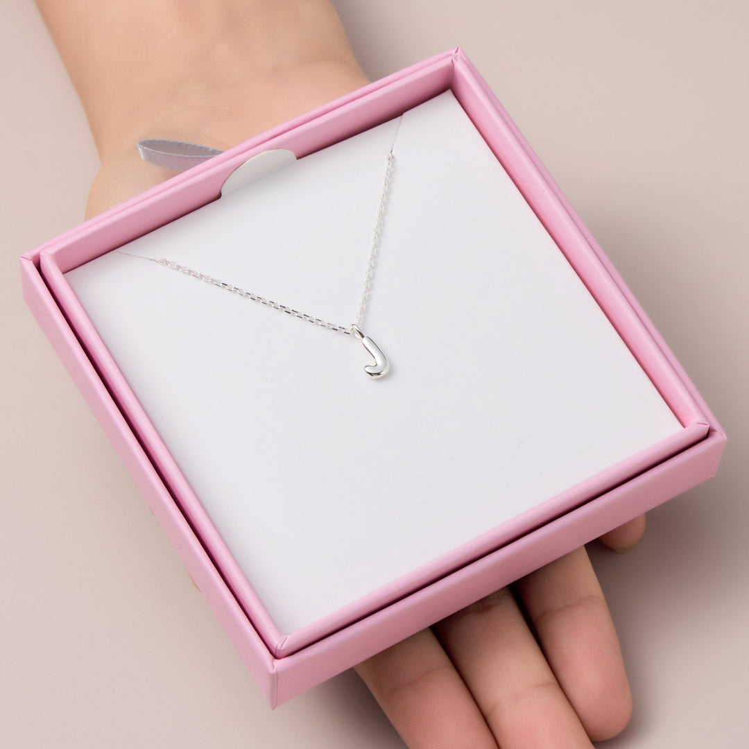 Kid's Sterling Silver Letter J Initial Necklace - Philip Jones Jewellery