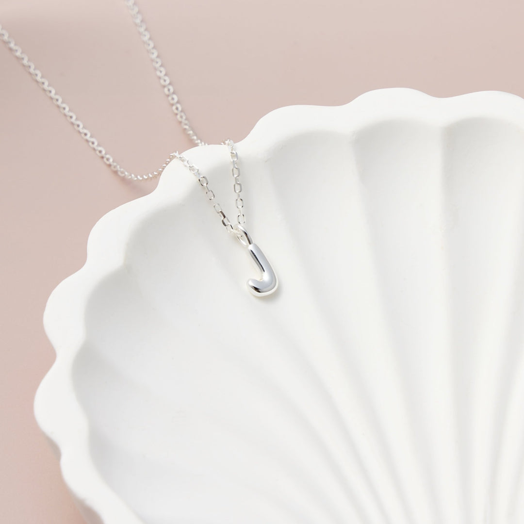 Kid's Sterling Silver Letter J Initial Necklace - Philip Jones Jewellery