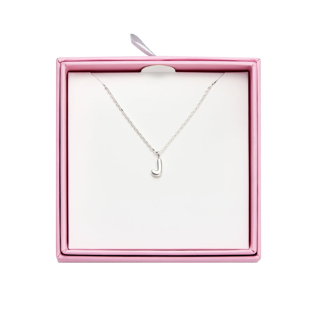 Kid's Sterling Silver Letter J Initial Necklace - Philip Jones Jewellery