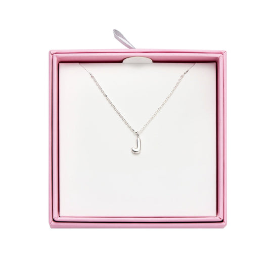Kid's Sterling Silver Letter J Initial Necklace - Philip Jones Jewellery