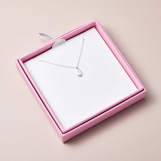 Kid's Sterling Silver Letter J Initial Necklace - Philip Jones Jewellery