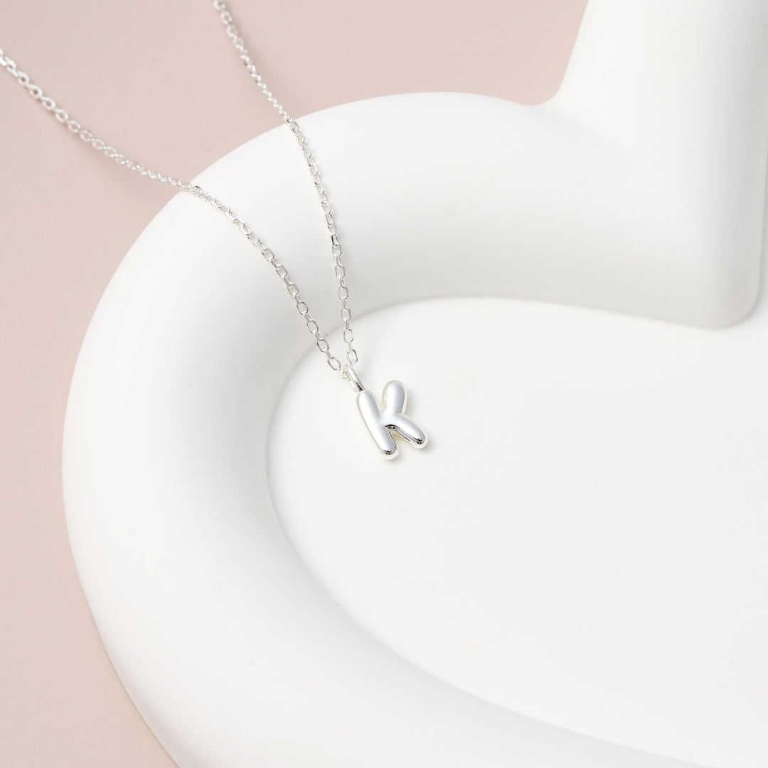 Kid's Sterling Silver Letter K Initial Necklace - Philip Jones Jewellery