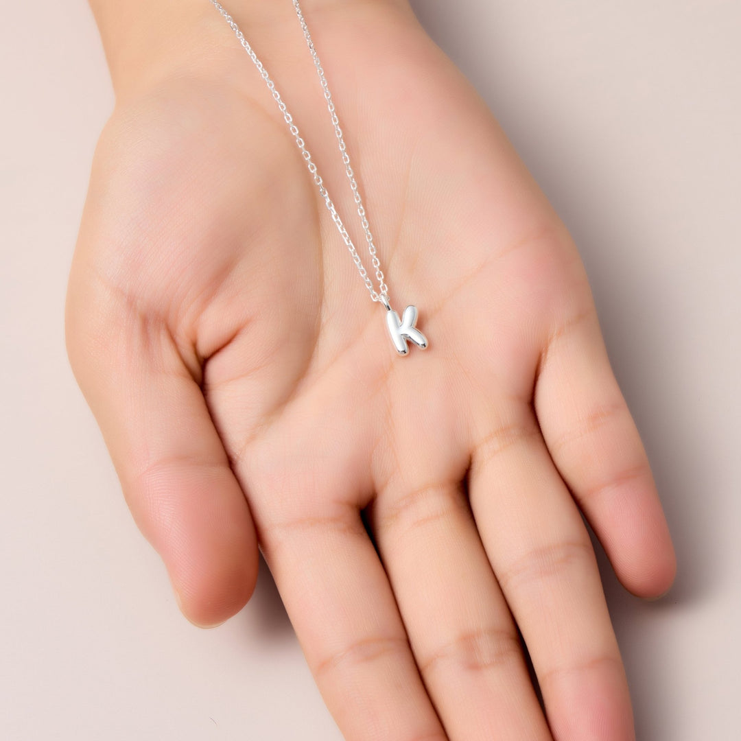 Kid's Sterling Silver Letter K Initial Necklace - Philip Jones Jewellery