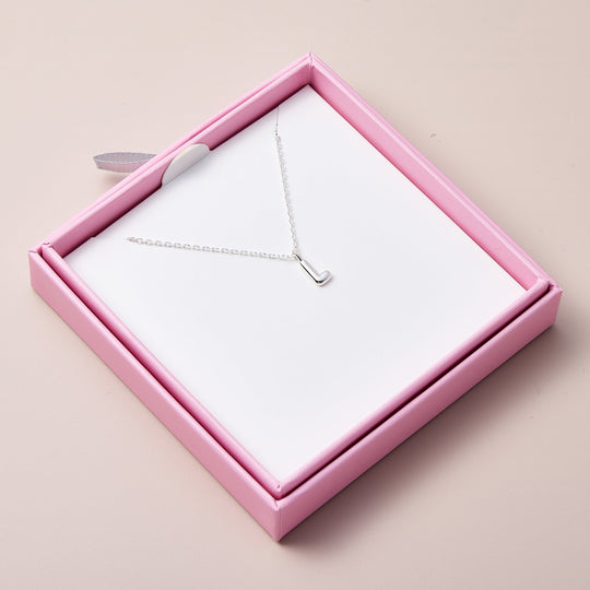Kid's Sterling Silver Letter L Initial Necklace - Philip Jones Jewellery