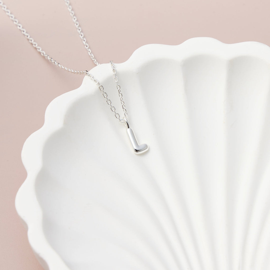 Kid's Sterling Silver Letter L Initial Necklace - Philip Jones Jewellery