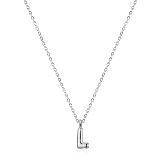 Kid's Sterling Silver Letter L Initial Necklace - Philip Jones Jewellery