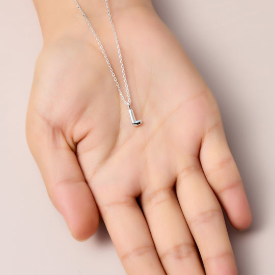 Kid's Sterling Silver Letter L Initial Necklace - Philip Jones Jewellery