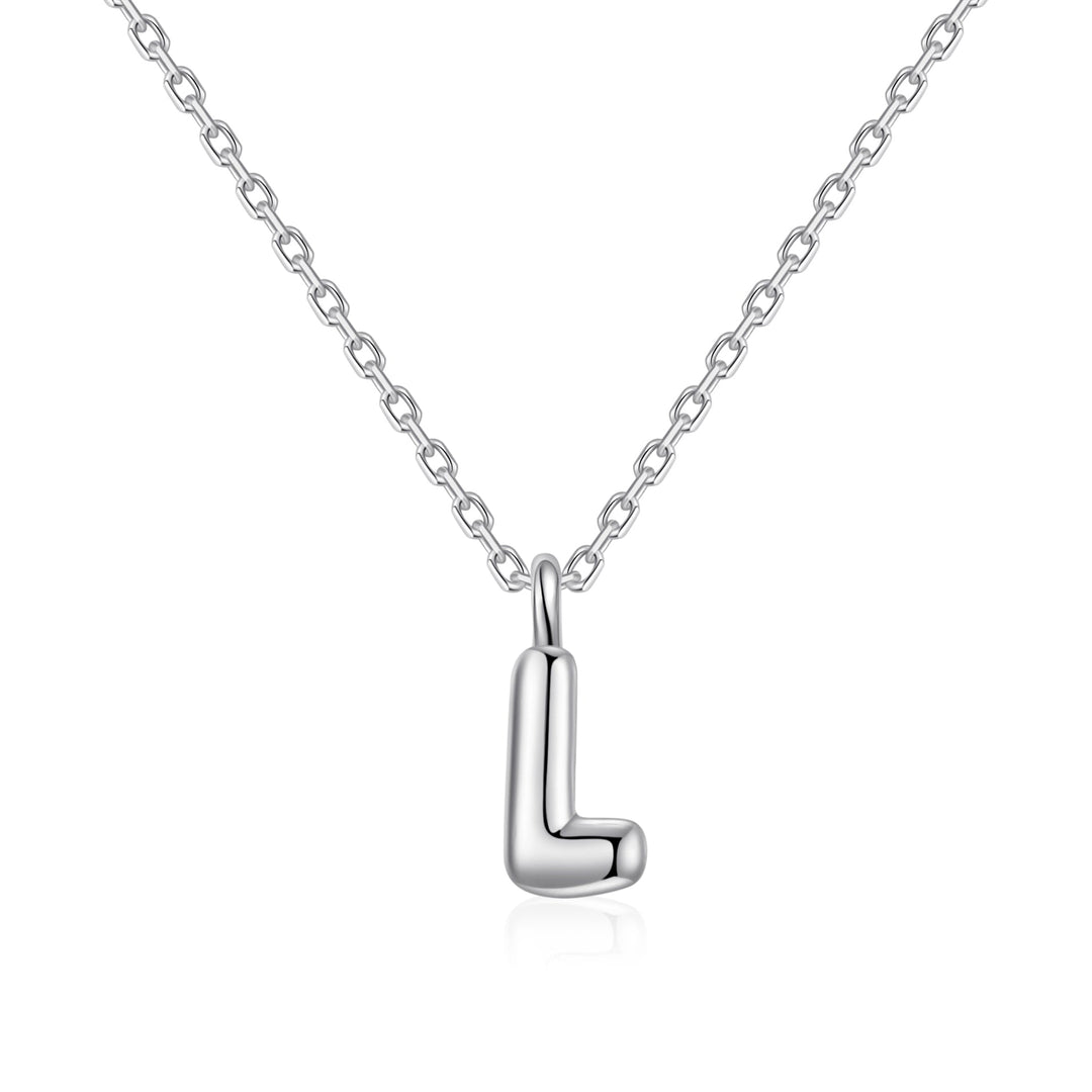Kid's Sterling Silver Letter L Initial Necklace - Philip Jones Jewellery
