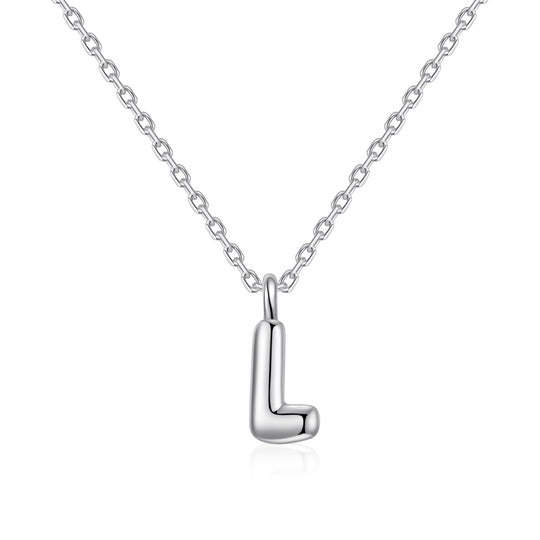 Kid's Sterling Silver Letter L Initial Necklace - Philip Jones Jewellery
