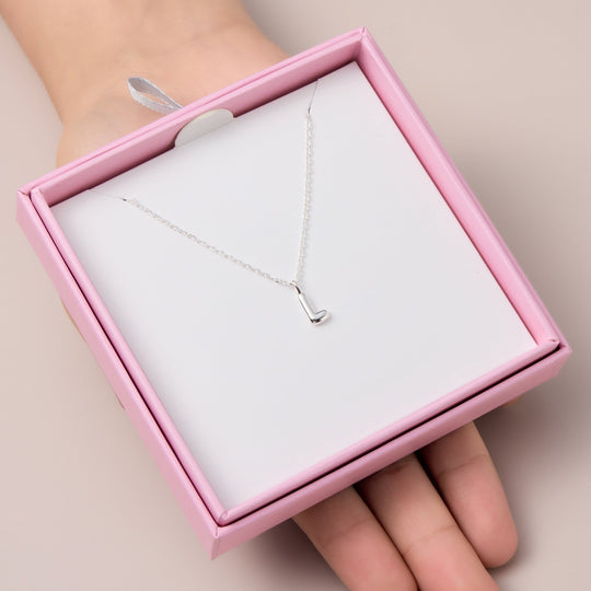 Kid's Sterling Silver Letter L Initial Necklace - Philip Jones Jewellery