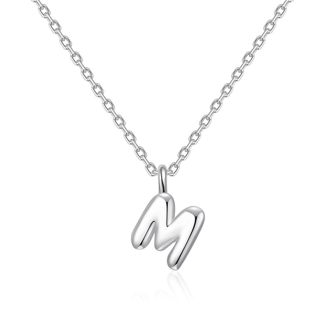 Kid's Sterling Silver Letter M Initial Necklace - Philip Jones Jewellery