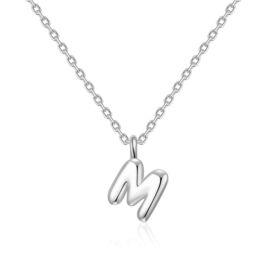 Kid's Sterling Silver Letter M Initial Necklace - Philip Jones Jewellery