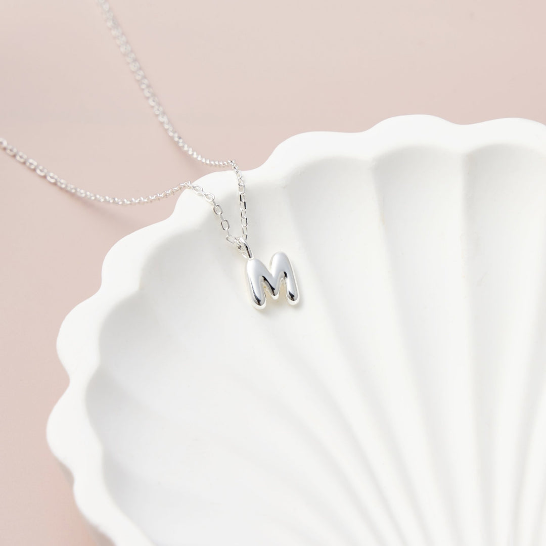 Kid's Sterling Silver Letter M Initial Necklace - Philip Jones Jewellery