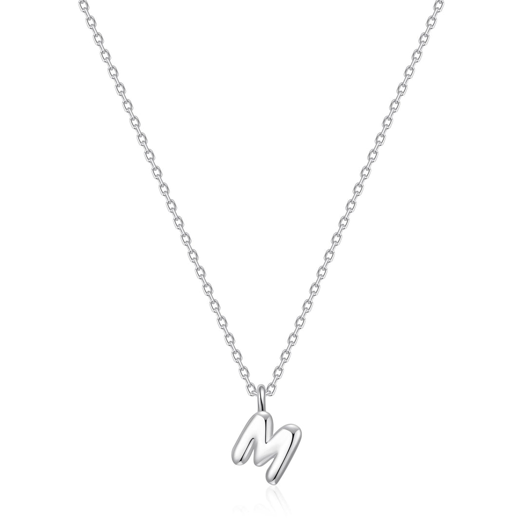 Kid's Sterling Silver Letter M Initial Necklace - Philip Jones Jewellery