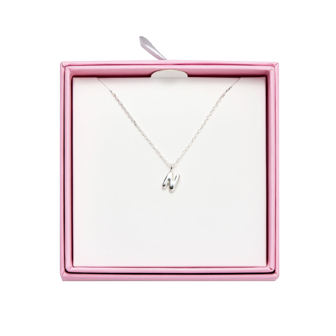 Kid's Sterling Silver Letter N Initial Necklace - Philip Jones Jewellery