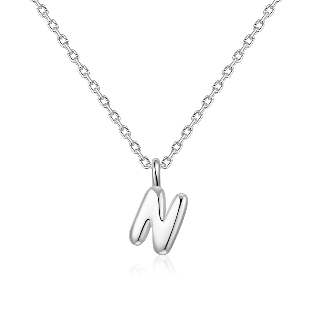 Kid's Sterling Silver Letter N Initial Necklace - Philip Jones Jewellery
