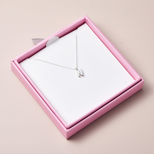 Kid's Sterling Silver Letter N Initial Necklace - Philip Jones Jewellery