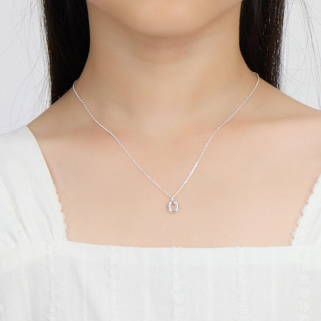 Kid's Sterling Silver Letter O Initial Necklace - Philip Jones Jewellery