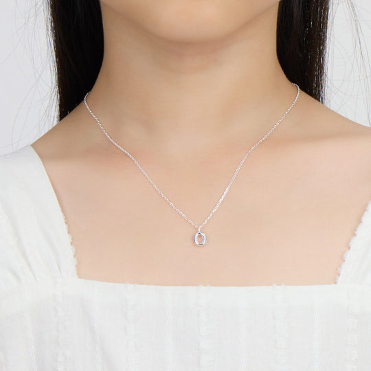 Kid's Sterling Silver Letter O Initial Necklace - Philip Jones Jewellery