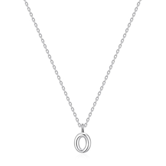 Kid's Sterling Silver Letter O Initial Necklace - Philip Jones Jewellery