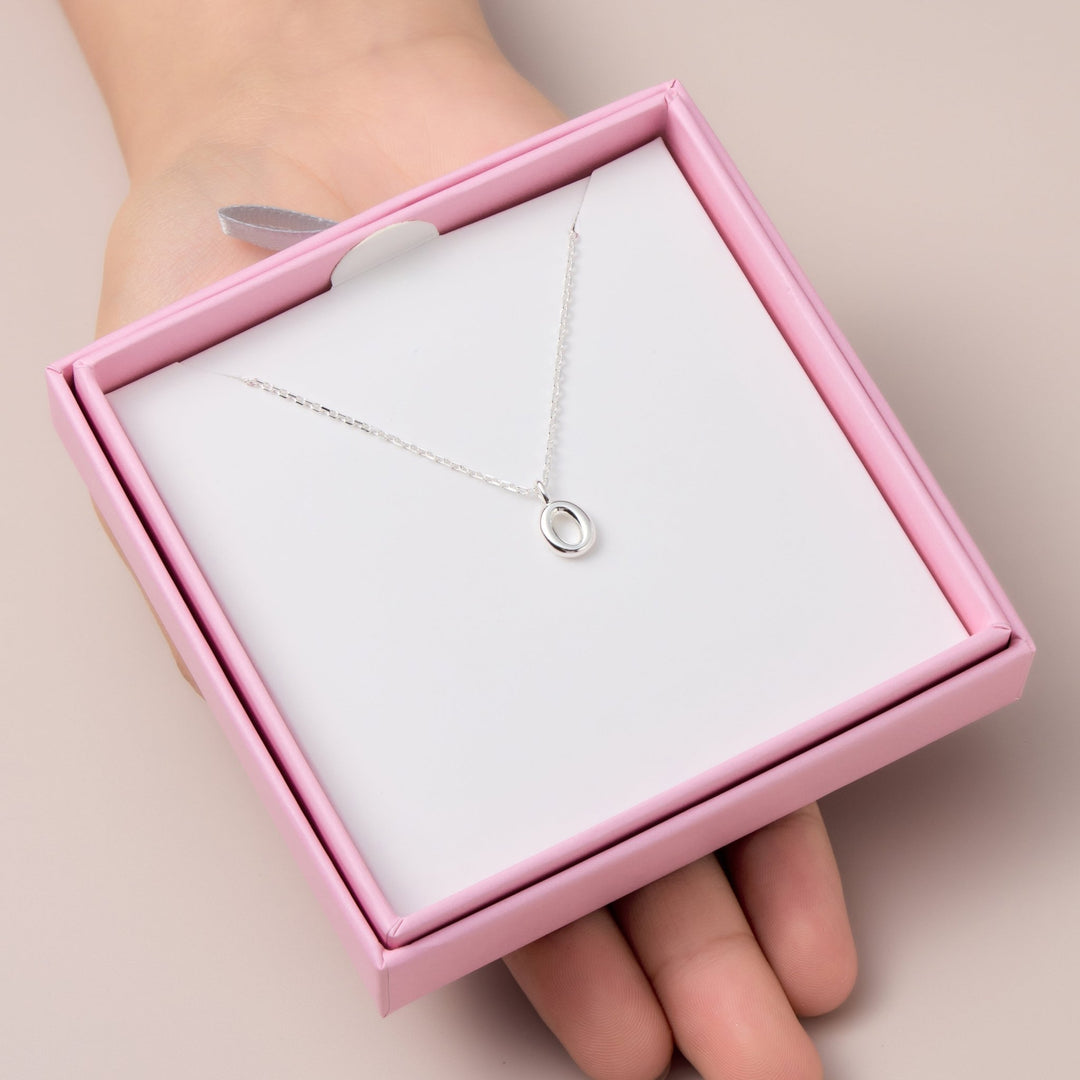 Kid's Sterling Silver Letter O Initial Necklace - Philip Jones Jewellery