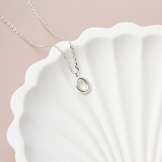 Kid's Sterling Silver Letter O Initial Necklace - Philip Jones Jewellery