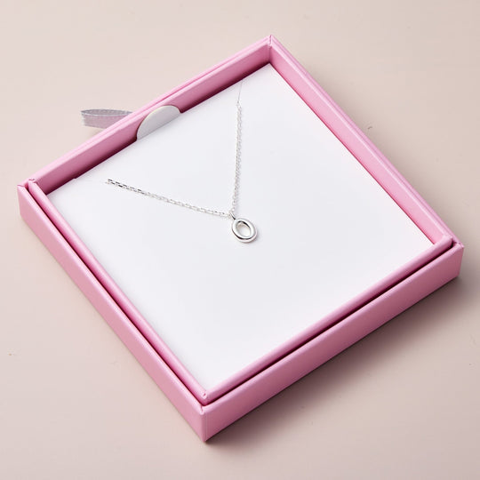 Kid's Sterling Silver Letter O Initial Necklace - Philip Jones Jewellery