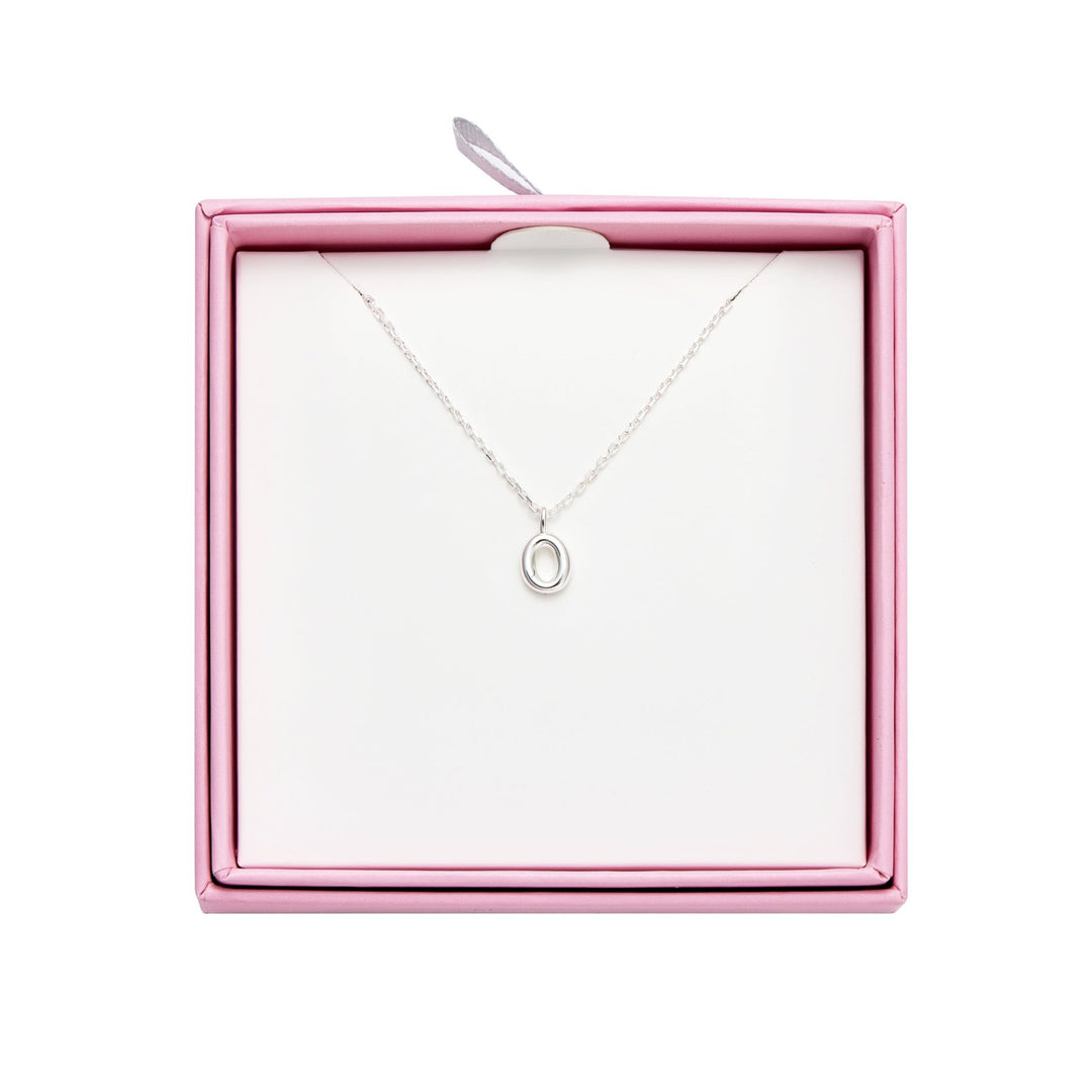 Kid's Sterling Silver Letter O Initial Necklace - Philip Jones Jewellery