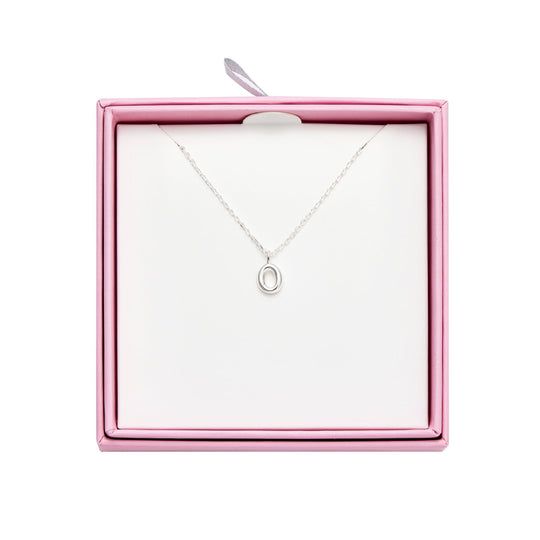 Kid's Sterling Silver Letter O Initial Necklace - Philip Jones Jewellery