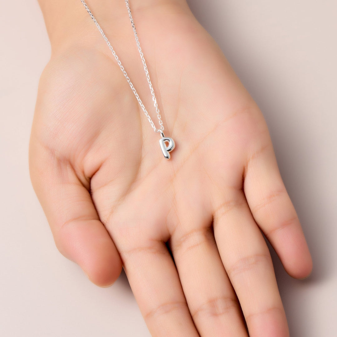 Kid's Sterling Silver Letter P Initial Necklace - Philip Jones Jewellery