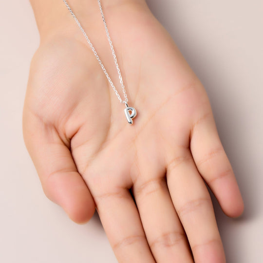Kid's Sterling Silver Letter P Initial Necklace - Philip Jones Jewellery
