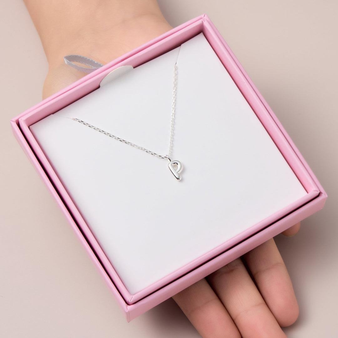 Kid's Sterling Silver Letter P Initial Necklace - Philip Jones Jewellery